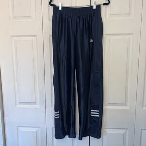 EUC Y2K Adidas Blue Tearaway Track Pants Women's Sz M Athletic Sporty